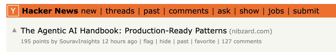 Hacker News frontpage listing